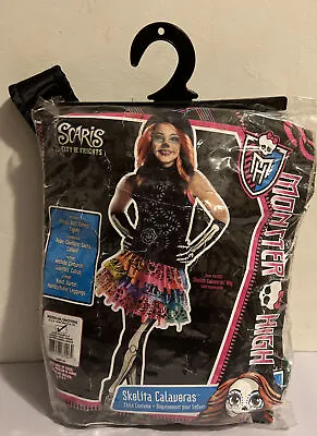 Monster High Skelita Calaveras Costume 2013 Size Child M 8-10 Dress Tights Belt • $12.99