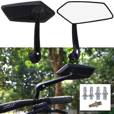 2X Universal Motorcycle Rear View Mirrors Black 8mm 10mm For Honda New Harley US • $14.88