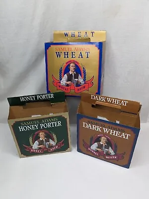 3x Vintage 1990s Samuel Adams Cardboard Six Pack Carriers: Honey Porter Wheat • $36