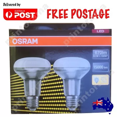 Osram LED 9.1 Watt (100W) R80 670 Lumen Warm White  E27 Bulb Twin Pack • $21.49