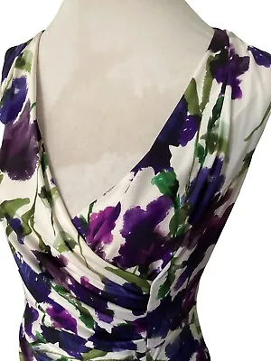 Phase 8 Sweet Pea  Purple Pink Green Length 39” Dress Fit 12 • £28