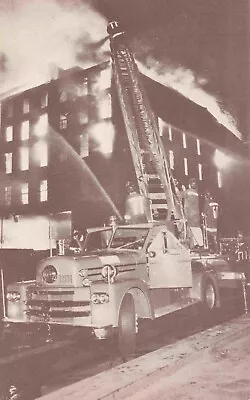 1960s Hook & Ladder Truck At Five Alarm Fire In Philadelphia PA Vintage Postcard • $9