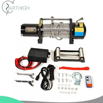 Electric Recovery Winch 8000LBS 27m Steel Cable Rope Truck Trailer 12V Offroad • $262.99