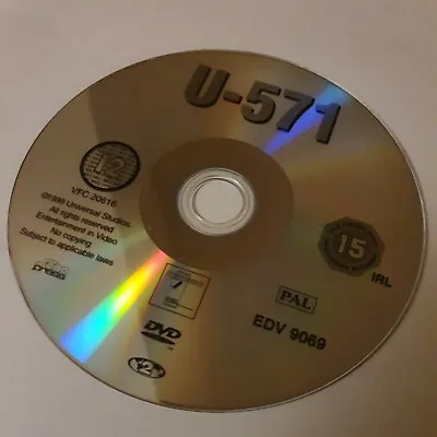  U-571 (1999) DVD Matthew McConaughey Jon Bon Jovi Movie Film CD Disc Only • £1.99