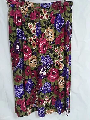 Haberdashery Leslie Fay Co. Vintage Skirt  Size 14 Midi Gathered Floral • £21.23