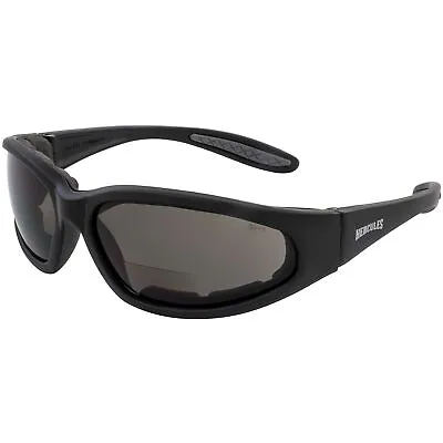 Global Vision Hercules Padded Motorcycle Sunglasses Black +1.5 Bifocal Smoke Len • $13.95