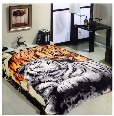 Hiyoko Tigers Animal Mink Blanket Throw Bedspread Comforter Coverlet 90x75 • $44.95