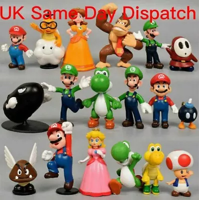 18Pcs Super Mario Mini Figure Cute Toys Doll Action Figures Gift UK Fast Shippin • £10.59