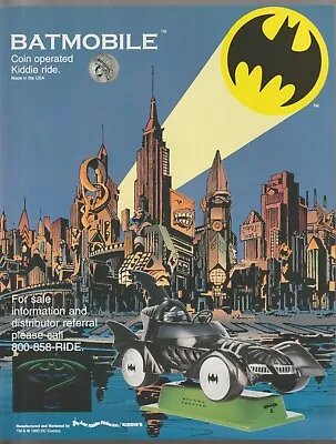 Batmobile Kid's Ride Arcade Advertising Flyer 1995 Batman Forever  • $8