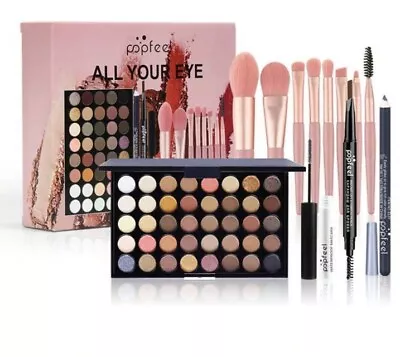 40 Colors Makeup Palette Kit Eyeshadow Powder Blush Brushes Makeup Gift Set • $17.99