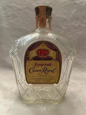 Vintage Seagram's CROWN ROYAL Bottle-1962 Tax Stamp Empty With Purple & Gold Bag • $7