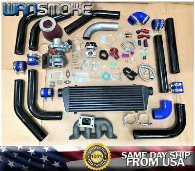 01-05 Honda Civic D17 1.7L SOHC T3T4 .63 Turbo Kit Manifold Intercooler BOV • $668.99