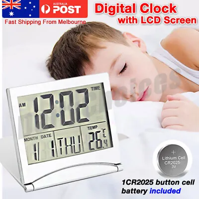 $9.98 • Buy Desk Digital LCD Alarm Clock Time Calendar Temperature Thermometer AUS