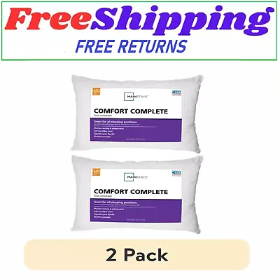 (2 Pack) Mainstays Comfort Complete Bed Pillow Standard/Queen • $10.95