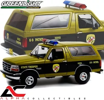 Greenlight 19113 1:18 1996 Ford Bronco (maryland State Trooper K9 Patrol • $39.95