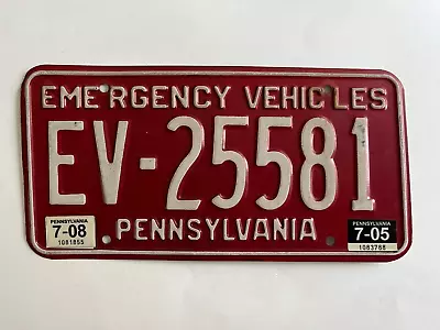 1977 - 2008 Pennsylvania License Plate Emergency Vehicles Vehicle Rare • $59.99