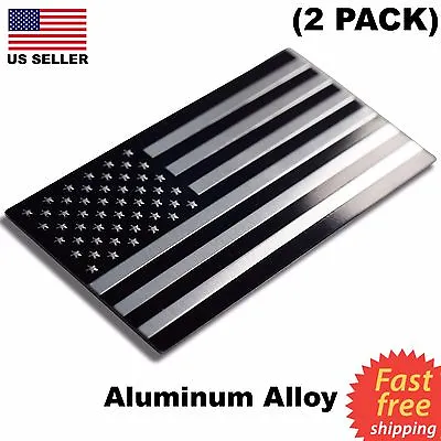 (2 PACK) ALUMINUM US Flag Sticker 3D Emblem Decal Patriotic Car Bike 3.15 X1.75  • $7.94