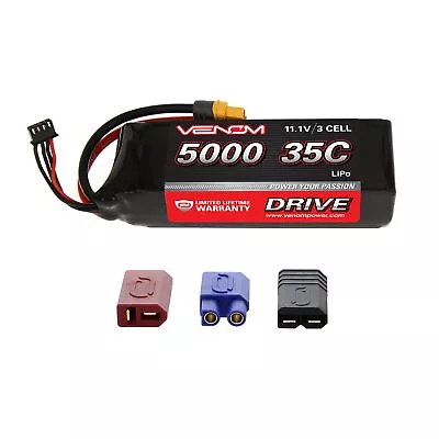 Venom 35C 3S 3 Cell 5000mAh 11.1V RC LiPo Battery With Deans EC3 Traxxas Plug • $84.99