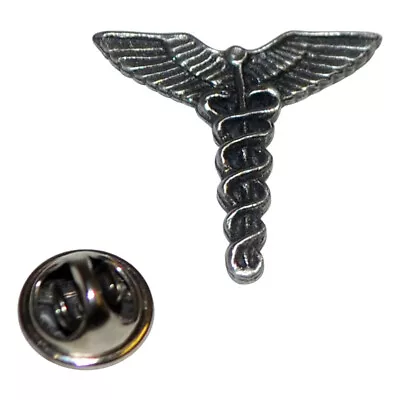 Caduceus Doctors Medical Pewter Lapel Pin Badge XDHLP1290 • £5.99