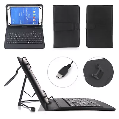 For 7 ~8 Inch Android Tablets Universal Keyboard PU Leather Case Cover Stand • $18.69