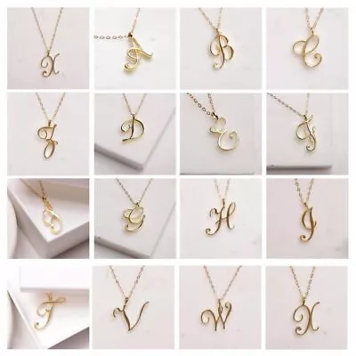 Luxury Gold Plated 26 Letters A To Z Alphabet Pendant Alphabet Initial Necklace • $12.73