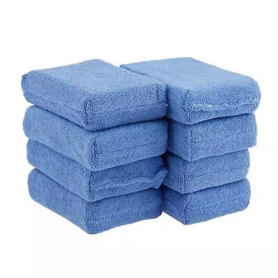 8x Microfiber Applicator Car Wax Sponge Pad Polishing Pads Soft Care Auto Polish • $11.65