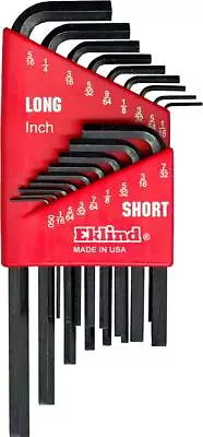 Eklind 10018 Hexl Key Allen Wrench 18pc Set Sae Inch Sizes .0505/16 Short & Long • $13.31