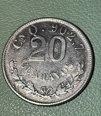 1900 Cn Q Mexico 20 Centavos - Culiacan - KM-405 Silver Second Republic Rare • $65