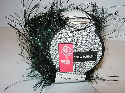 MUENCH NEW MARABU BLACK GREEN SILVER DESIGNER CRAFTS KNITTING Weaving YARN 20G • $6.99