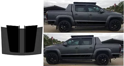 For VW AMAROK Bonnet Racing Stripes Graphic Vinyl Side Door Sticker Bumper Decal • $75.19