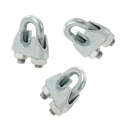 Heavy Duty Wire Rope Grips Clamp Cable Steel Metal Wire U Bolts Fixing 6mm -10mm • £3.21