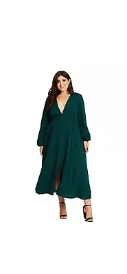 Vera Sleeve Maxi Dress Size 18 Green Worn Once • $40