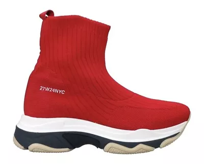 NIB Fornarina Rosso Shoes Ankle Boots Women Sneakers Us Size 8 Red • $59.50