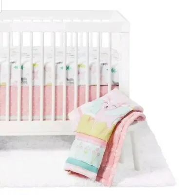 $38 • Buy Cloud Island Forest Frolic 4 Pc Nursery Crib Set ~ Doe Owl Pink Infant Baby Girl