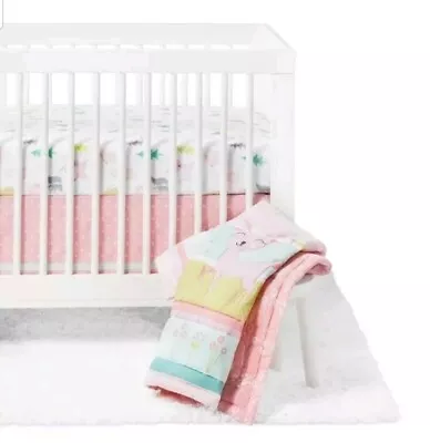 Cloud Island Forest Frolic 4 Pc Nursery Crib Set ~ Doe Owl Pink Infant Baby Girl • $38