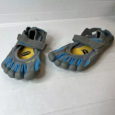 Vibram FiveFingers Sprint Grey/Blue Toe Shoes W1156 Women's Size 38 US 7.5 • $17.99