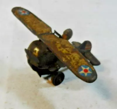 Marx Looping Rollover USAF Airplane Tin Litho Wind Up Toy Plane - Works! • $40