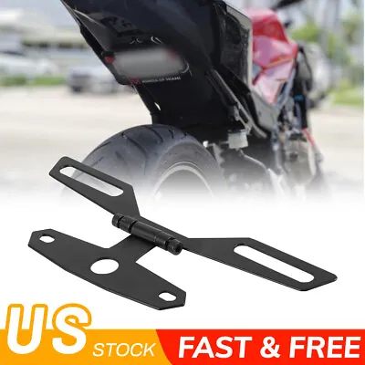 $9.99 • Buy Motorcycle Folding License-Plate Holder Tail Rear Light Bracket Mount Adjustable