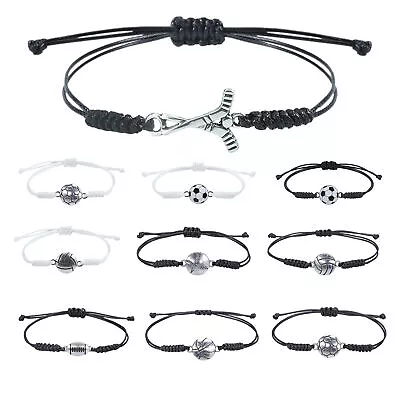 Handmade Braided Baseball Football Basketball Volleyball Soccer Sports Bracelets • $7.55