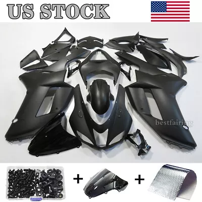 For Kawasaki Ninja ZX6R 2007 2008 ZX600P Matte Black Fairing Kit + Bolt ABS Body • $359.99