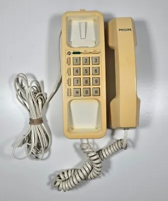 Compact Wall Mount Landline Telephone Philips Pacephone 100 Cream - Untested • £9.99