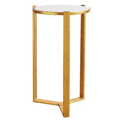 Marble Top Side Table 20 Inch Height Made Of Marble And Iron - Set Of 1 • $119.99