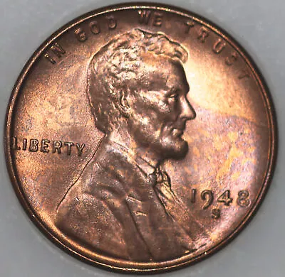 1948-S Wheat Cent Uncirculated With Select Natural Toning As Shown [SN01] • $6