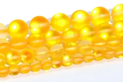 Matte Yellow Mystic Aura Quartz Round Loose Beads 6/8/10/12MM • $3.79