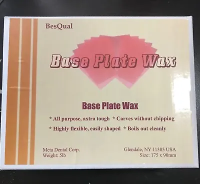 $42 • Buy Base Plate Wax Pink - All Season -  5 Lb - Besqual - 175 X 90 X 1.5mm Sheets
