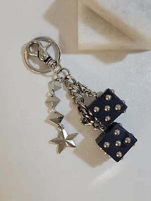 Vintage Leather Dice Keychain Oversized Dangle Charmed Stars Custom Rare!  • $146.39