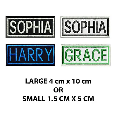 £3.70 • Buy Embroidered Personalised Name Tag Biker Tag Patch Label SEW ON Or IRON ON 
