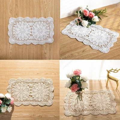 £5.99 • Buy 1/4Pcs Placemats Dinner Table Mats Vintage Handmade Crochet Cotton Lace Doilies