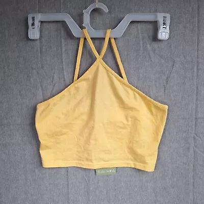 DIVIDED H&M BASIC Crop Top Sleeveless Women Size Medium Light Yellow NWT • $5.97