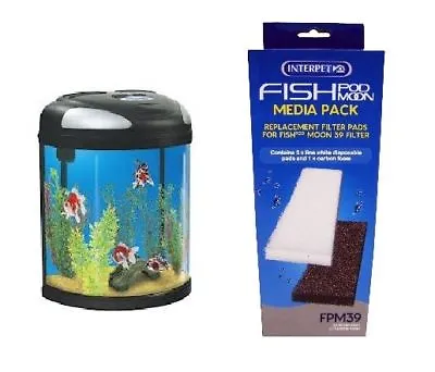 Interpet 0393 Fish Pod Box Moon Tank 39L Filter Pads Media Pack Carbon FPM39 • £7.90